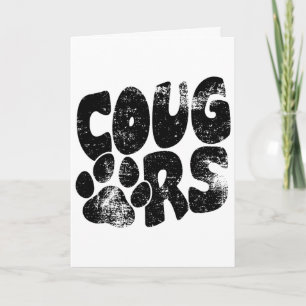 Cougars Footll School Sports Fan Team Spirit Card