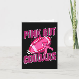 Cougars Pink Out Footbyll Tackle Breast Cancer  Card
