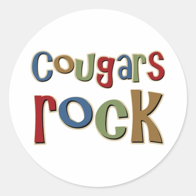 Cougars Rock Classic Round Sticker (Front)