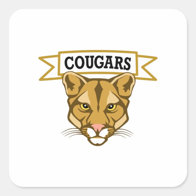 COUGARS SQUARE STICKER (Front)