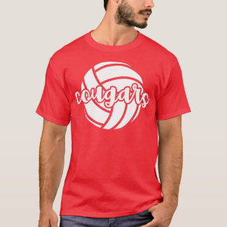 Cougars Volleyball Team Mascot School Spirit Game  T-Shirt