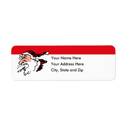 Coughin Smokin Santa Holiday Return Address Label