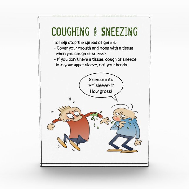 Coughing And Sneezing Into Your Sleeve Health Tip Photo Block (Front)