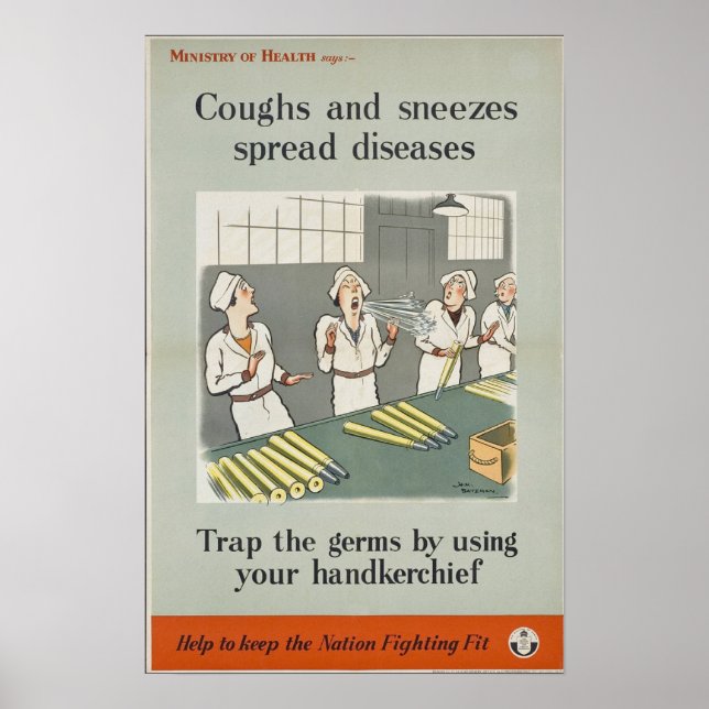 Coughs and Sneezes Spread Diseases Poster (Front)