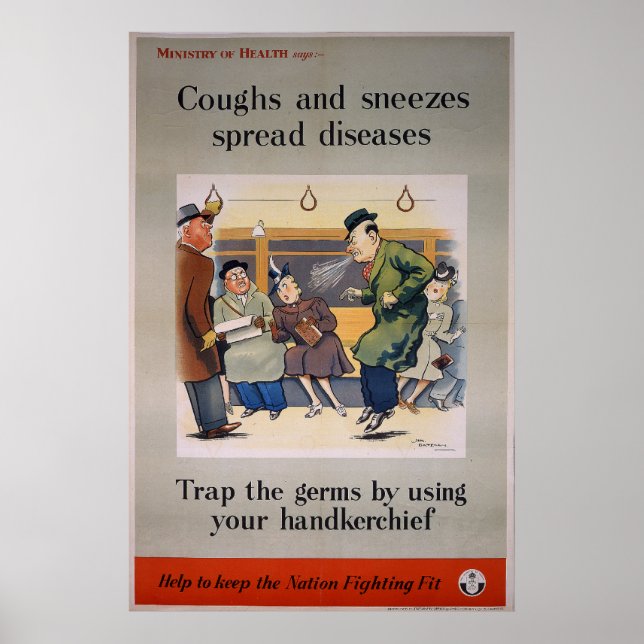 Coughs and Sneezes spread diseases - Tram Poster (Front)