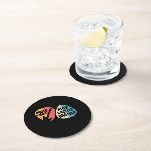 Could Not Pick A Better Brother Guitar T-shirt Round Paper Coaster