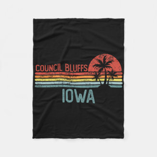 Council Bluffs Iowa Funny Usa City Trip Home Roots Fleece Blanket