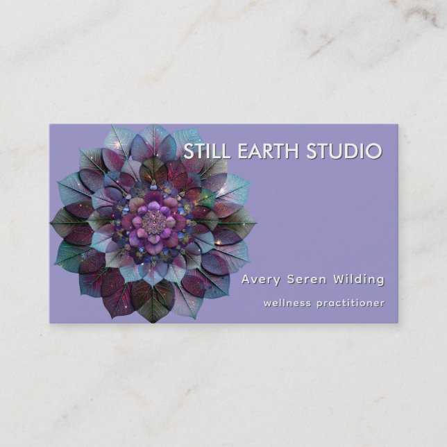 Council of Leaves | Mandala Art P&B Business Card (Front)