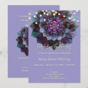 Council of Leaves   Mandala Art P&B Invitation