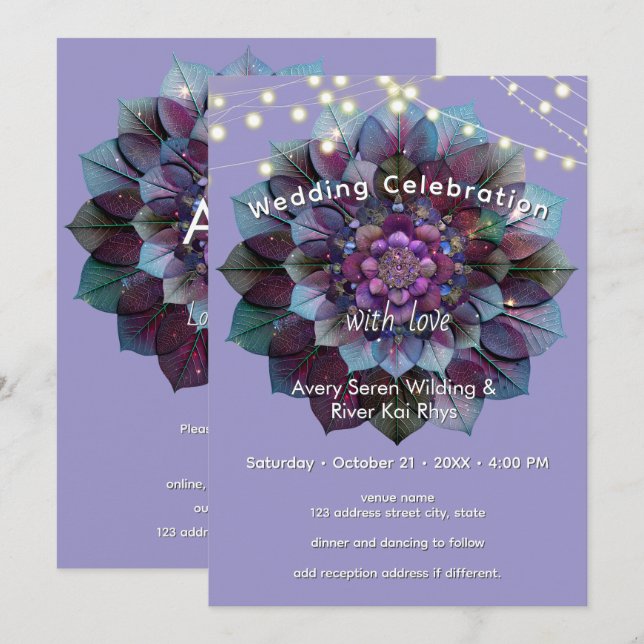 Council of Leaves | Mandala Art P&B Invitation (Front/Back)