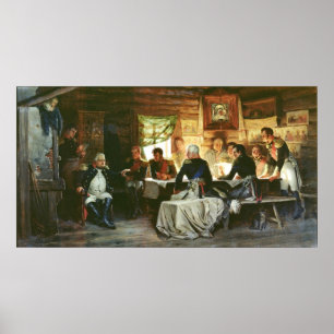 Council of War in Fili in 1812, 1882 Poster