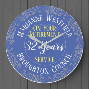 Council Retirement Award with Years Served Large Clock