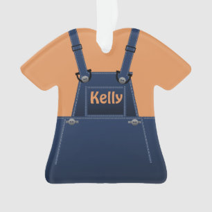 Counrty Folk Cute Overalls Custom O Ornament