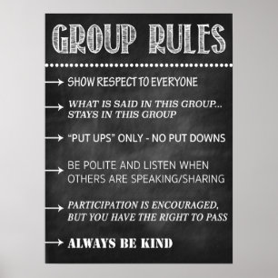 Counseling Group Rules Confidentiality Poster