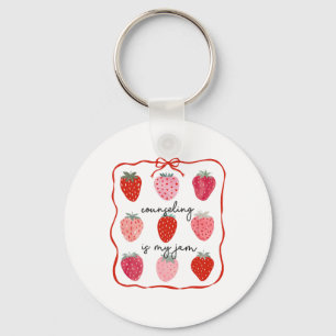 Counseling Is My Jam Strawberry Counsellor Mental Key Ring
