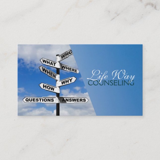 Counseling, Life Coach, Therapy, Therapist, Business Card (Front)