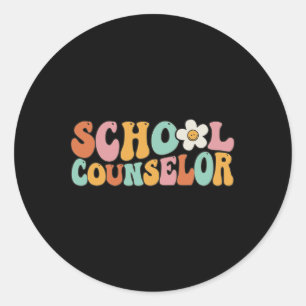 Counseling Office School Guidance Groovy Back To S Classic Round Sticker