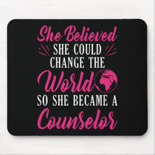 Counseling She Changed The World Mental Health Cou Mouse Pad