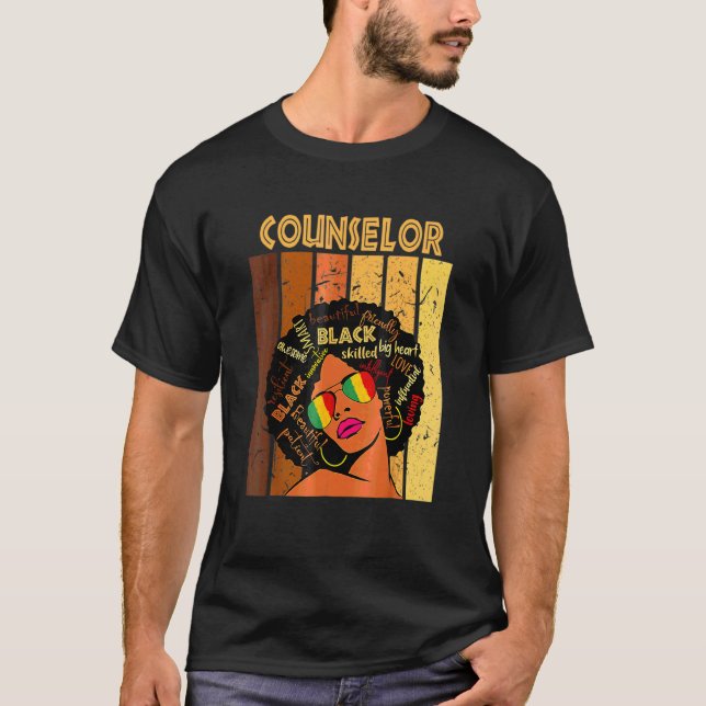 Counsellor Afro African American Women Black Histo T-Shirt (Front)