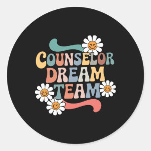 Counsellor Dream Team Retro Ck To School Counsello Classic Round Sticker