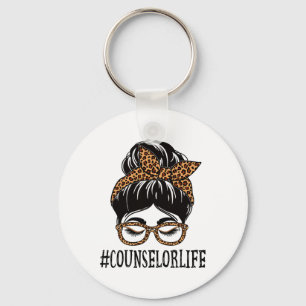 Counsellor Leopard Messy Bun Women Ck To School Key Ring