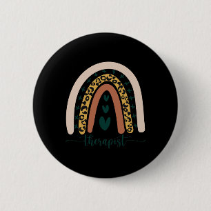 Counsellor Mental Health Awareness Rainbow Leopard 6 Cm Round Badge