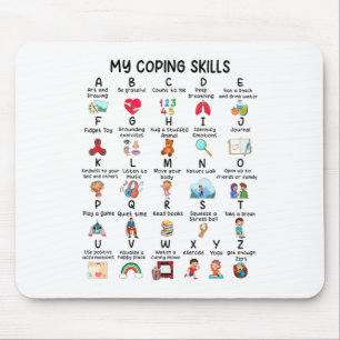 Counsellor My Coping Skills Alphabet Mental Health Mouse Pad