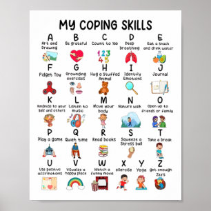 Counsellor My Coping Skills Alphabet Mental Health Poster