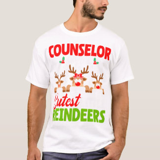 Counsellor Of The Cutest Reindeers Christmas Coun T-Shirt