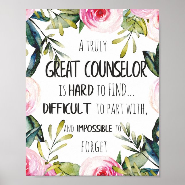 Counsellor Office Decor Typography Graduation Gift (Front)
