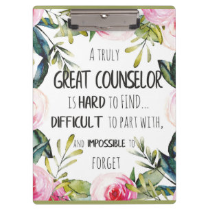 Counsellor Office Decor Typography Graduation Gift Clipboard