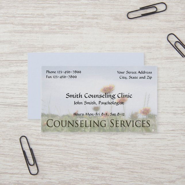 Counsellor Psychologist Mental Health Business Car Business Card (Front/Back In Situ)