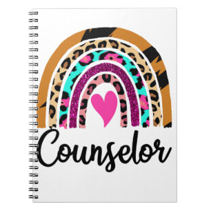 Counsellor Rainbow Leopard Funny School Counsellor Notebook