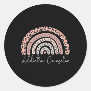 Counsellor Rainbow Therapist Mental Health Graduat Classic Round Sticker