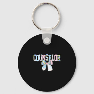 Counsellor teacher coquette bow back to school key ring