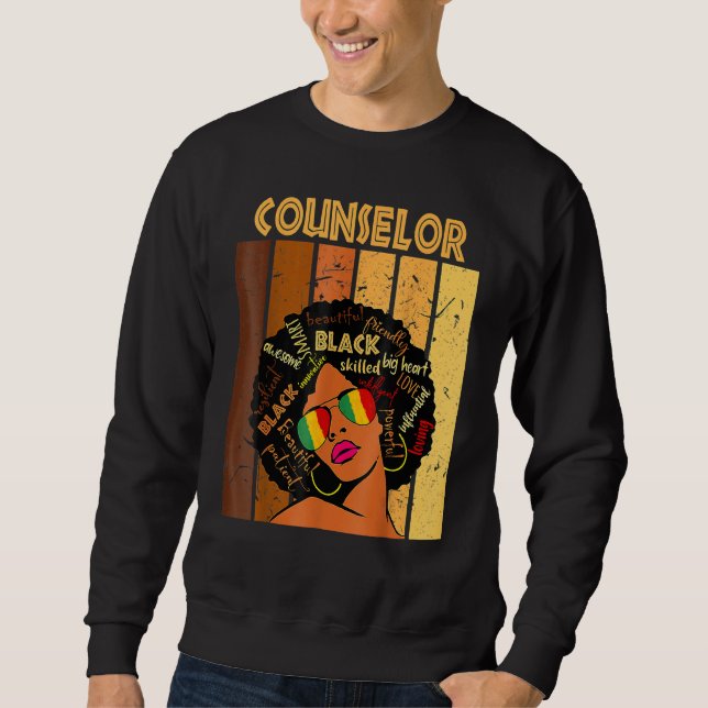 Counselor Afro African American Women Black Histor Sweatshirt (Front)