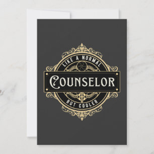Counselor job badge appreciation thank you card