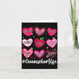 Counselor Life School Counseling Hearts School Val Card