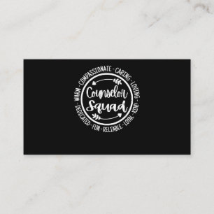Counselor Squad School Counsling Teacher Vintage F Business Card