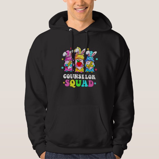 Counselor Teacher Squad Teacher's Day Cute Rabbit  Hoodie (Front)