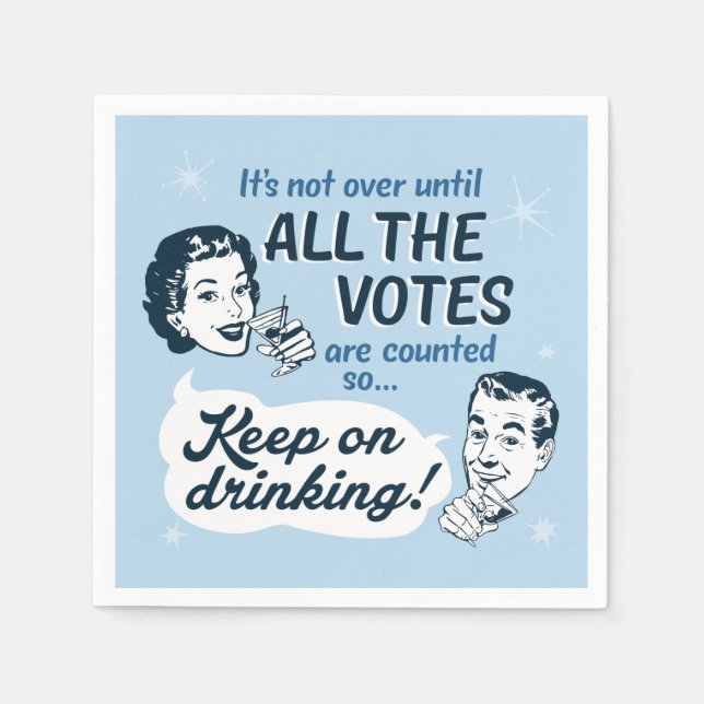 Count all the Votes | Paper Napkins | Retro Funny (Front)