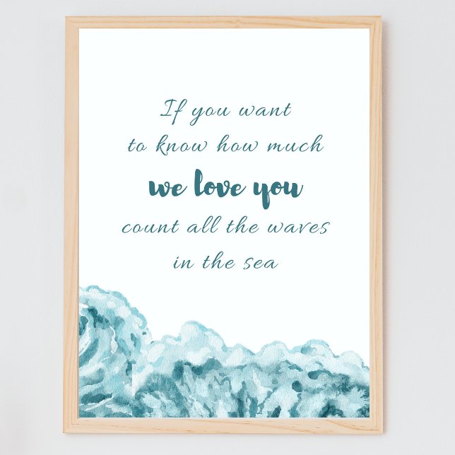 Count All The Waves Quote Nautical Nursery Art Poster (Creator Uploaded)