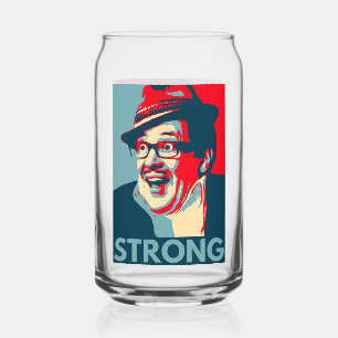 Count Arthur Strong printed can glass