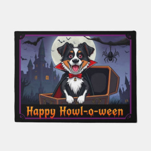Count Australian Shepherd Happy Howl-o-ween Doormat
