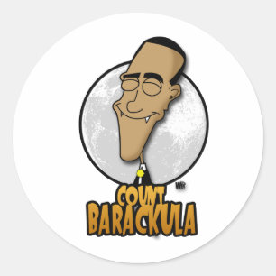 Count Barackula Classic Round Sticker