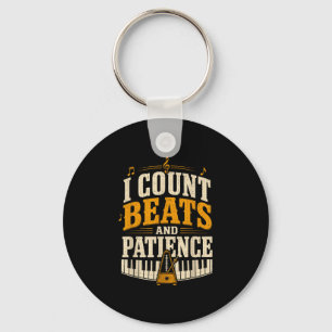 Count beats and patience piano music teacher key ring