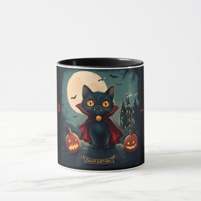 Count CATTula Vampire Cat Coffee Mug (Center)