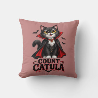 Count Catula Vampire Cat Halloween Spooky Gothic  Cushion