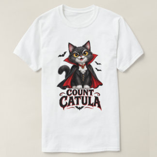 Count Catula Vampire Cat Halloween Spooky Gothic  T-Shirt