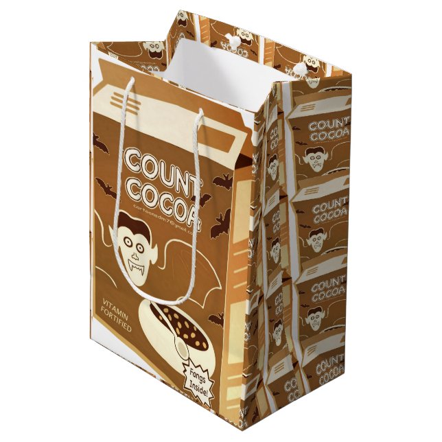 Count Cocoa Cereal Box gift bag (Front Angled)
